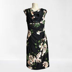 Lauren Ralph Lauren Floral Jersey Cowl neck Dress Size 16